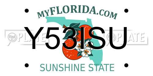 Y53ISU Florida License Plate