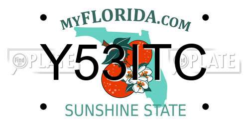 Y53ITC Florida License Plate