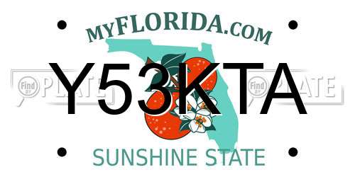 Y53KTA Florida License Plate