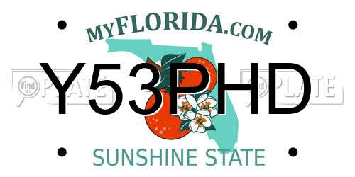 Y53PHD Florida License Plate