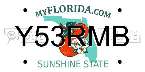 Y53RMB Florida License Plate