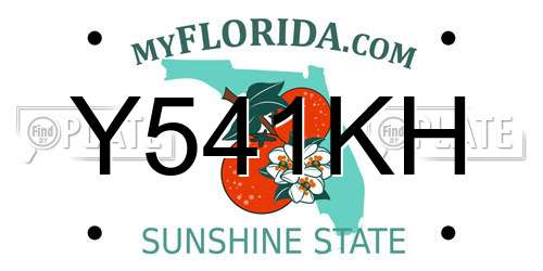 Y541KH Florida License Plate