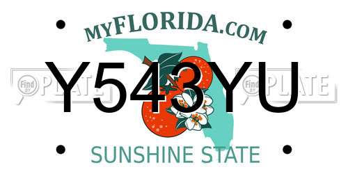 Y543YU Florida License Plate