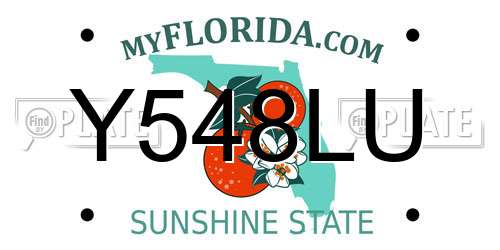 Y548LU Florida License Plate