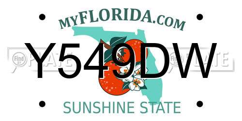Y549DW Florida License Plate