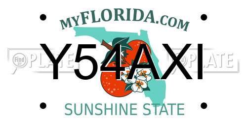 Y54AXI Florida License Plate