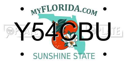 Y54CBU Florida License Plate