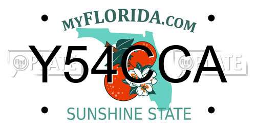 Y54CCA Florida License Plate