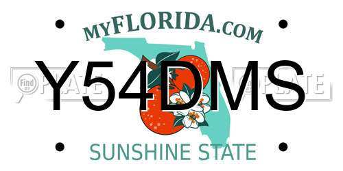 Y54DMS Florida License Plate