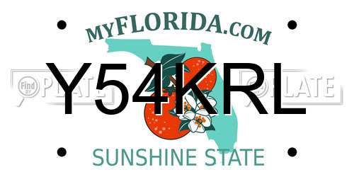 Y54KRL Florida License Plate