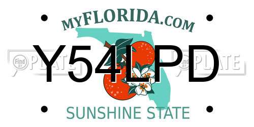 Y54LPD Florida License Plate