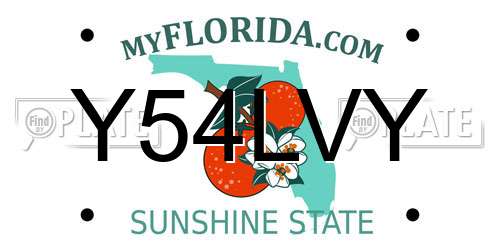 Y54LVY Florida License Plate