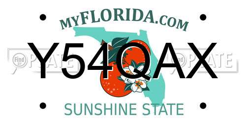Y54QAX Florida License Plate
