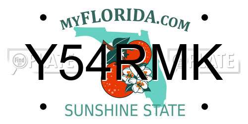 Y54RMK Florida License Plate