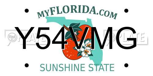 Y54VMG Florida License Plate