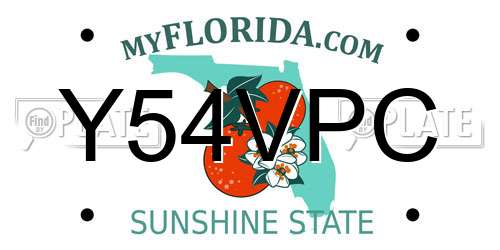 Y54VPC Florida License Plate