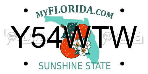 Y54WTW Florida License Plate