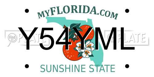 Y54YML Florida License Plate