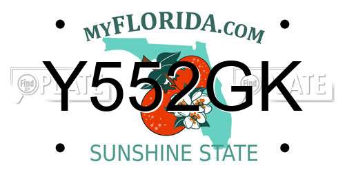 Y552GK Florida License Plate