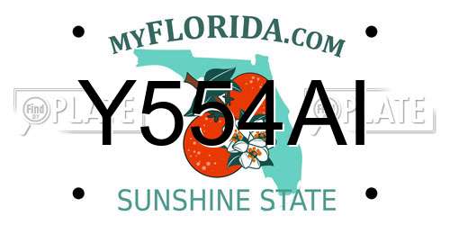 Y554AI Florida License Plate