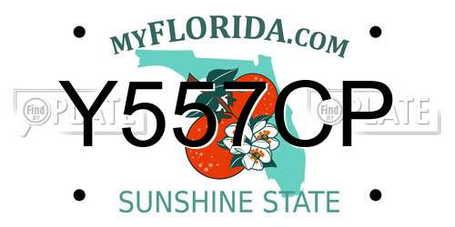 Y557CP Florida License Plate