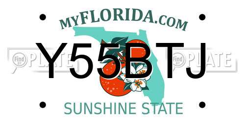 Y55BTJ Florida License Plate