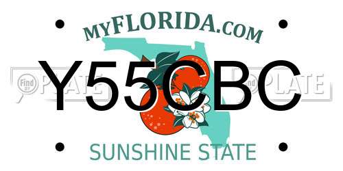 Y55CBC Florida License Plate