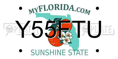 Y55FTU Florida License Plate