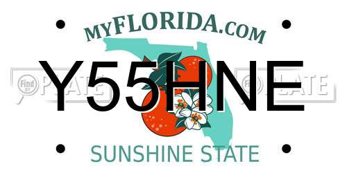 Y55HNE Florida License Plate