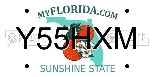 Y55HXM Florida License Plate
