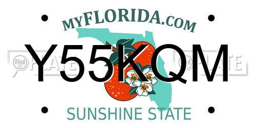 Y55KQM Florida License Plate