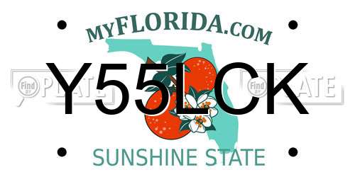 Y55LCK Florida License Plate