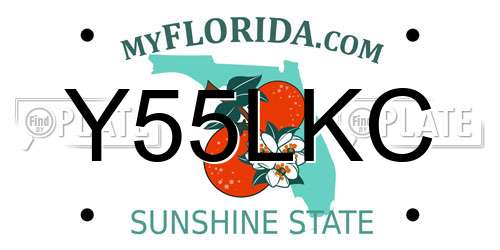 Y55LKC Florida License Plate