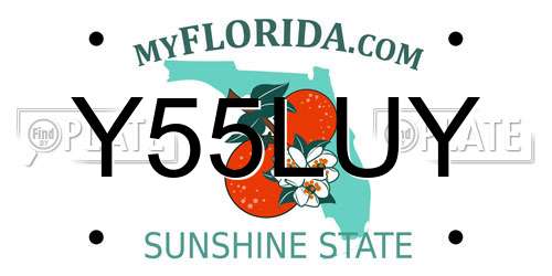 Y55LUY Florida License Plate