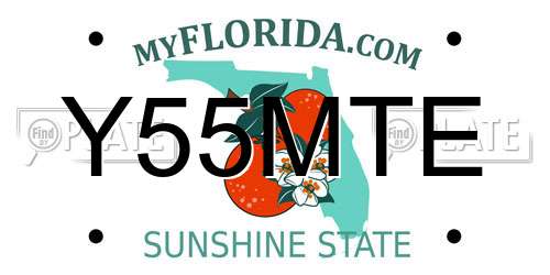 Y55MTE Florida License Plate