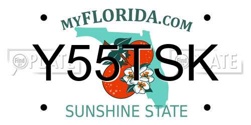 Y55TSK Florida License Plate