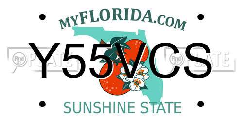 Y55VCS Florida License Plate