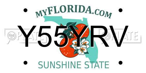 Y55YRV Florida License Plate
