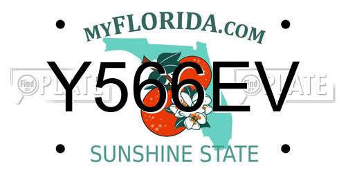 Y566EV Florida License Plate