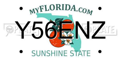 Y56ENZ Florida License Plate