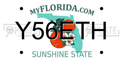 Y56ETH Florida License Plate
