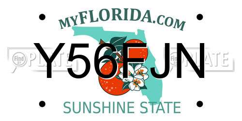 Y56FJN Florida License Plate