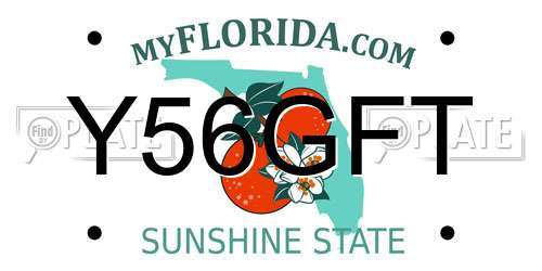 Y56GFT Florida License Plate