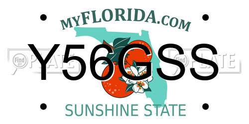 Y56GSS Florida License Plate