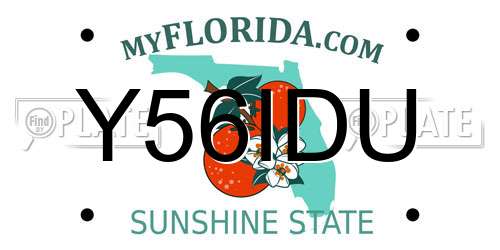 Y56IDU Florida License Plate