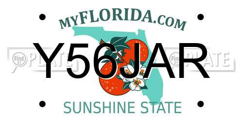 Y56JAR Florida License Plate