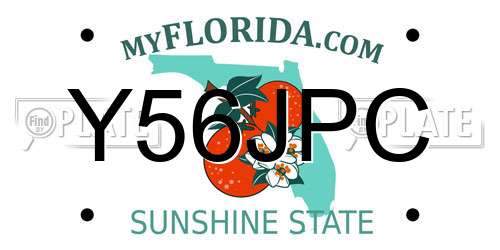 Y56JPC Florida License Plate