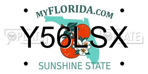 Y56LSX Florida License Plate