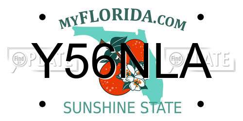 Y56NLA Florida License Plate