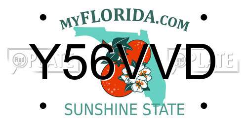 Y56VVD Florida License Plate